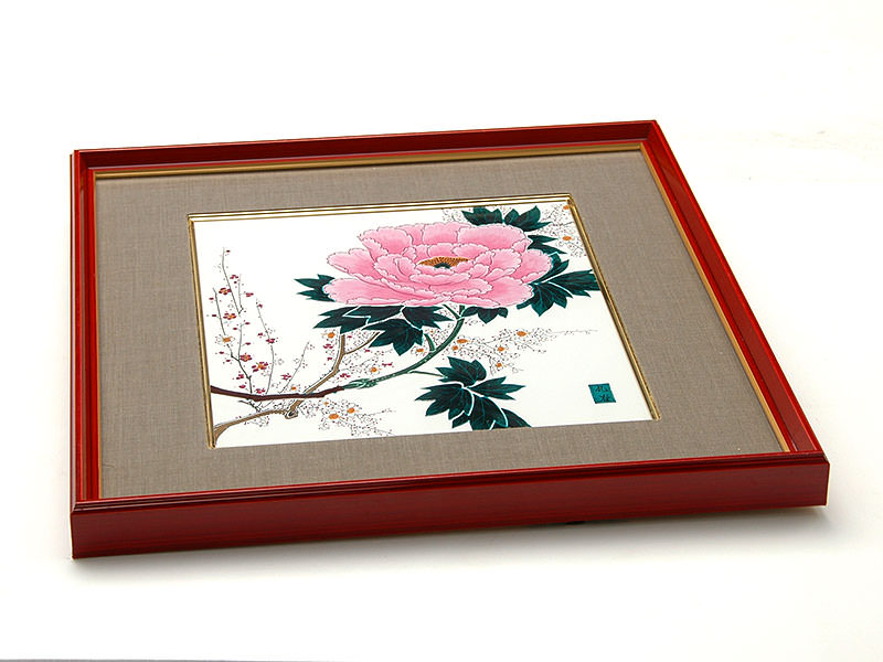 九谷陶額(陶板画) 牡丹 48696CCY | タイルライフ アウトレットタイル