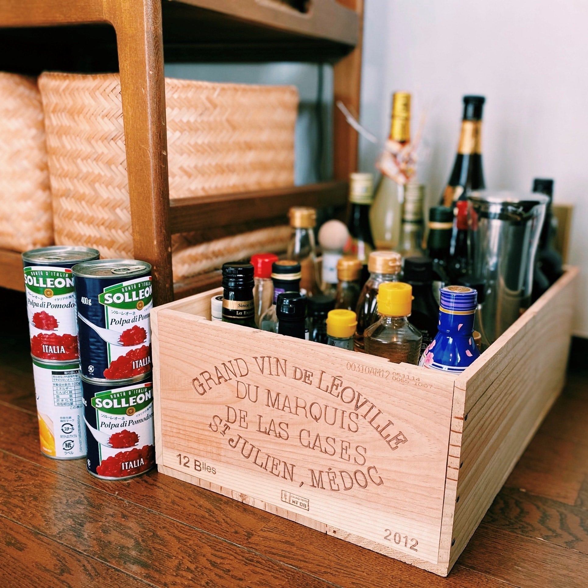 ワイナリーからの輸送に使用したワイン木箱 6本用 4個セット