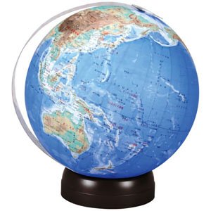 UCHIDASウチダス無軸地球儀 地勢版 球形260mm: 学習支援用品