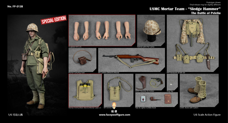 Facepoolfigure】FP013B 1/6 USMC Mortar Team - “Sledge Hammer” WW2