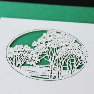 山櫻名刺 4号 [50枚入] 切り絵 A7 樹: 名刺【オンラインショップ