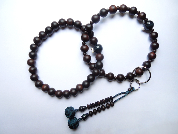 縞黒檀素挽三万浄土紺虎目石仕立 お数珠の安田念珠店へ｜総本山御用達