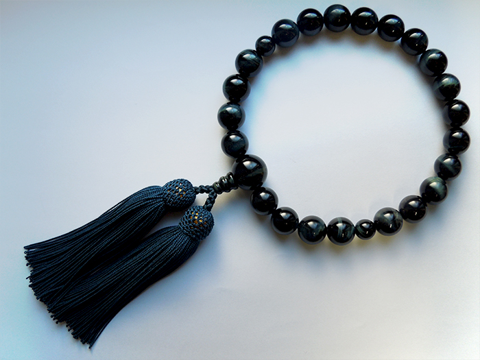 紺虎目石四分玉片手数珠二五房共仕立 お数珠の安田念珠店へ｜総本山