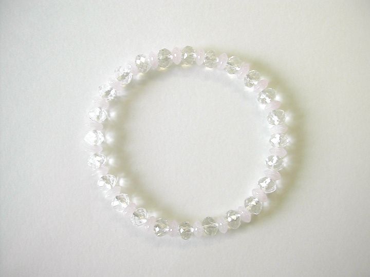 水晶切子ミカン玉コンビブレス 平玉紅石英入 お数珠の安田念珠店へ