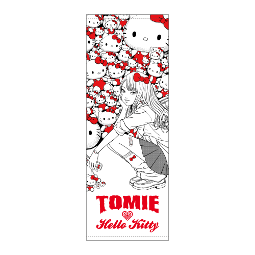 伊藤潤二×サンリオキャラクターズ 大判タオル ギャル富江×ハローキティ
