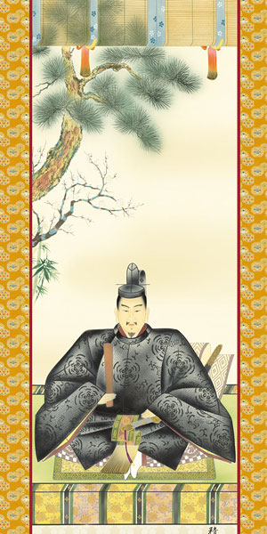 天神の掛け軸 奥村精園作 天神【ミニ掛軸】