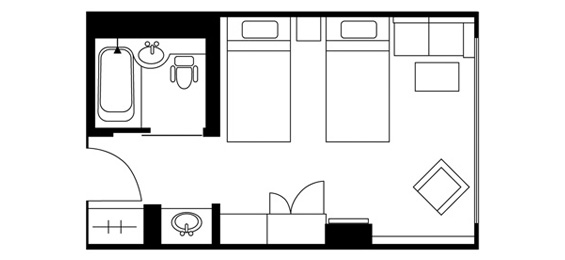 レインボープラザ ツインルーム | 洋室 | 客室 | 【公式】湯本富士屋