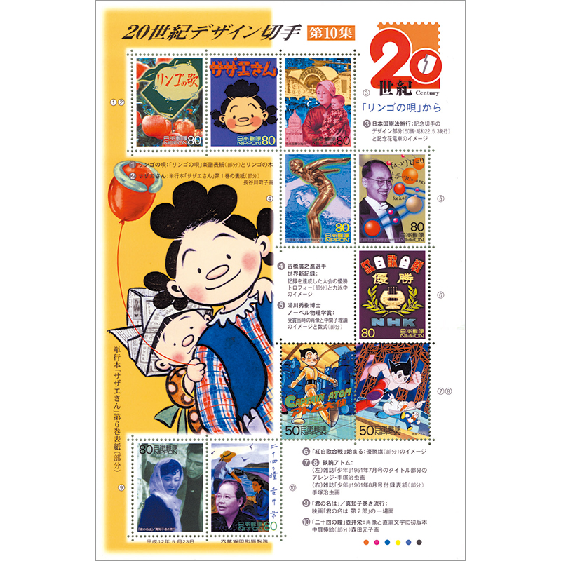 使用済み20世紀デザイン切手ふみカード 第1集～第17集セット 北陸版