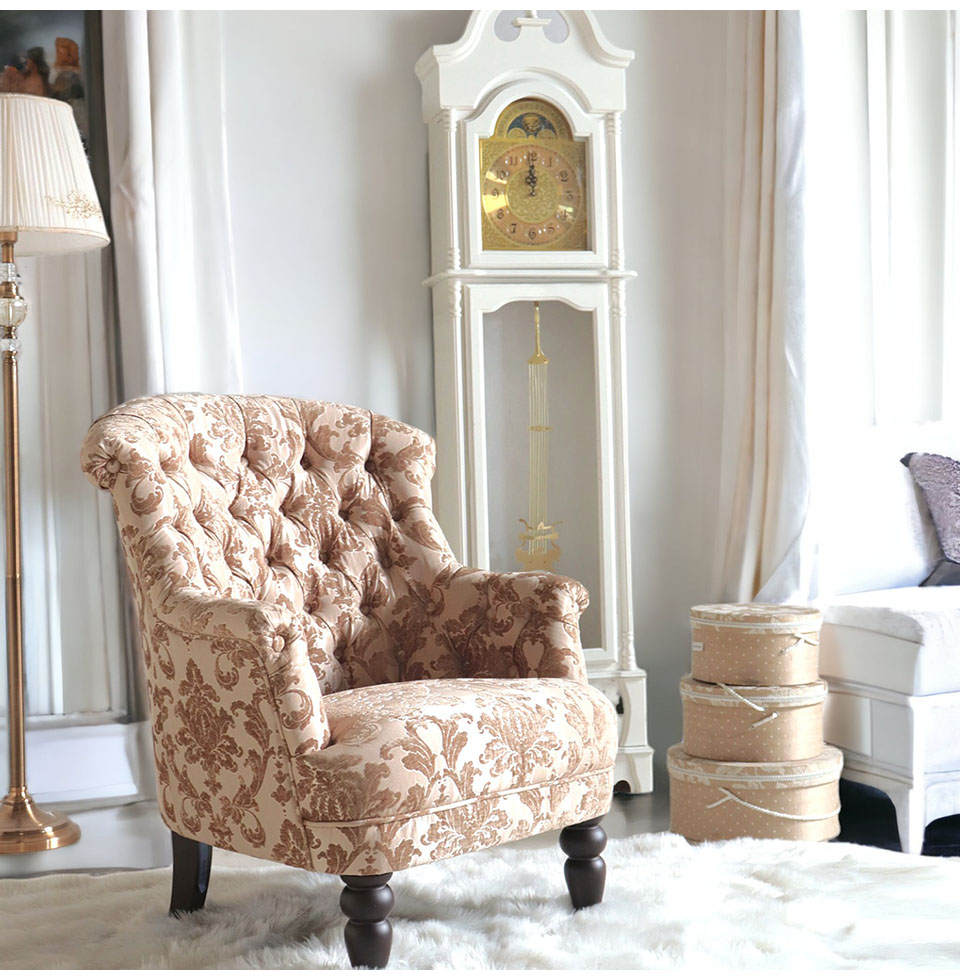 輸入家具 ハイバック パーソナルソファ 一人掛け ゴールドベージュ