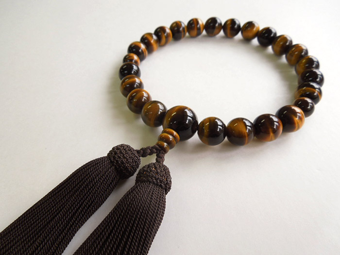 虎目石四分玉片手数珠焦茶二五房共仕立 お数珠の安田念珠店へ｜総本山