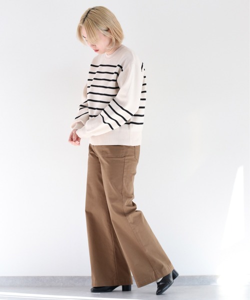 cepo（セポ） ニット セーター パネルボーダーコットンニット