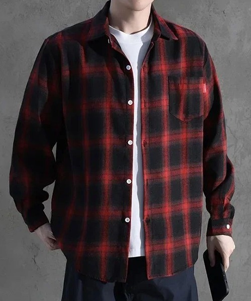 NO WAY シャツ /Bz/オンブレチェックシャツ メンズ レディース