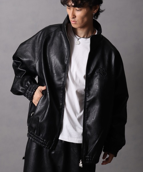 FUBU（フブ） ジャージ Faux Leather Track Jacket / フォウ レザー