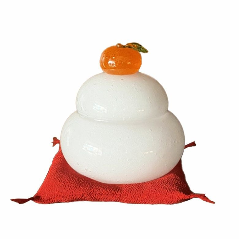 泡ガラスの鏡餅 M | インテリア雑貨のPayung(パユン)