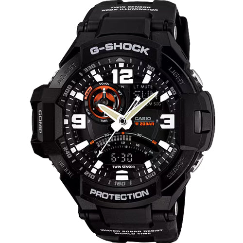 Casio G-Shock Black & Orange Dial Men 52.1mm