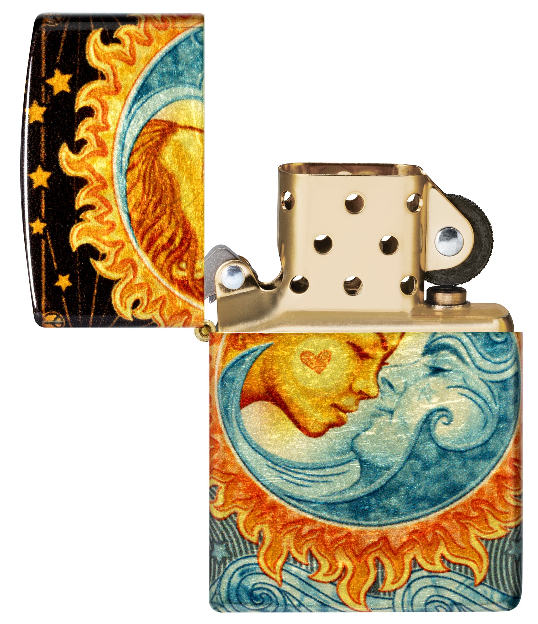 Zippo Star-Crossed Lovers Design 540 Tumbled Brass Windproof