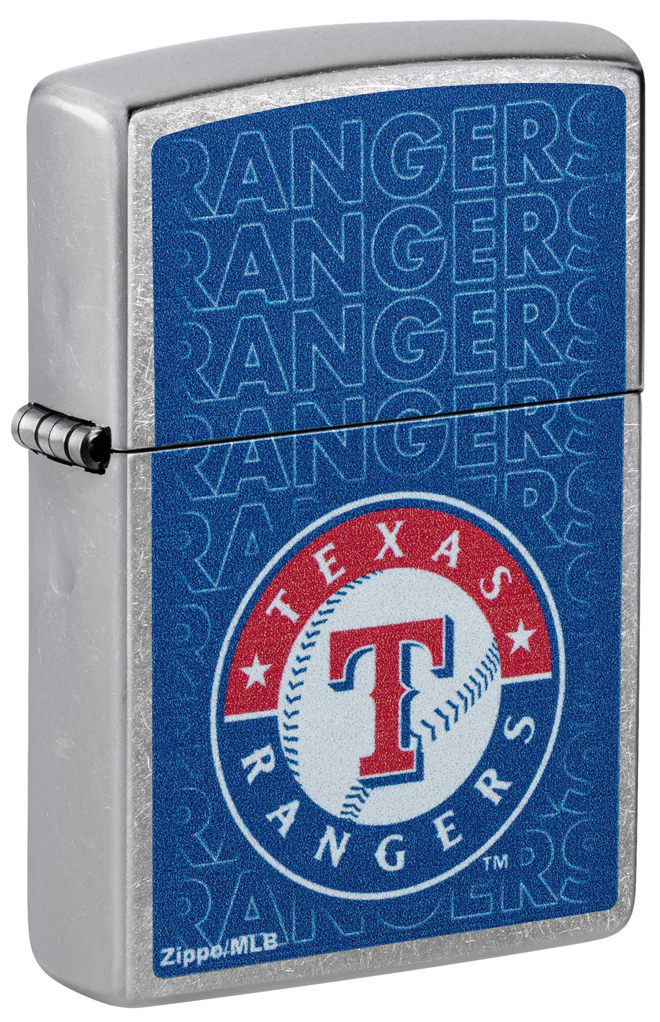 Zippo MLB® Texas Rangers™ Logo Design Street Chrome Windproof