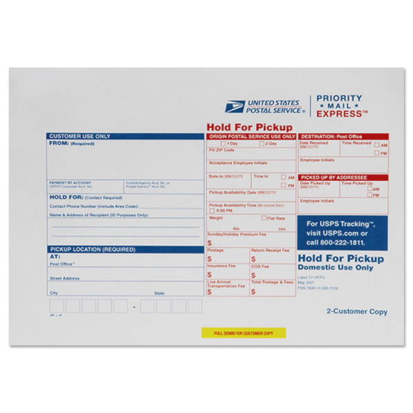 Priority Mail Express® 收件人前往取件标签| USPS.com®