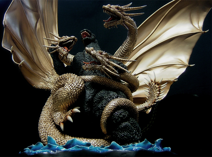 □酒井ゆうじ造型工房 ゴジラVSキングギドラ ポスターver. 完成品.2□