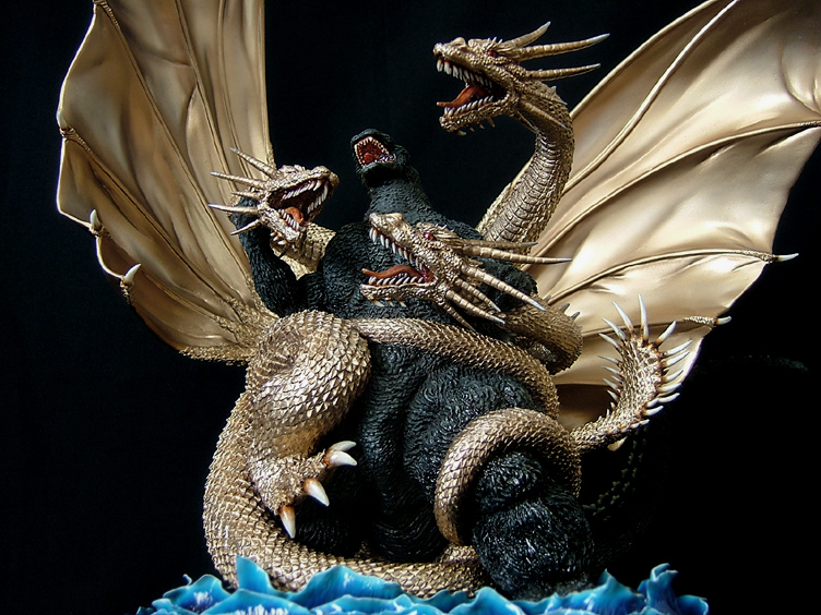 □酒井ゆうじ造型工房 ゴジラVSキングギドラ ポスターver. 完成品.2□