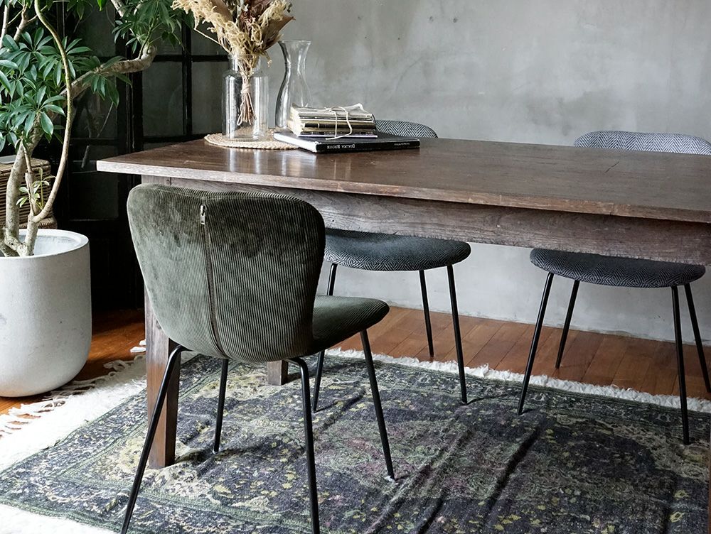 送料無料】ジップ デザイン チェア コーデュロイ - a.depeche(アデペシュ)