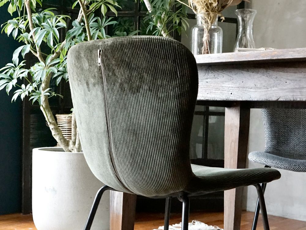 送料無料】ジップ デザイン チェア コーデュロイ - a.depeche(アデペシュ)