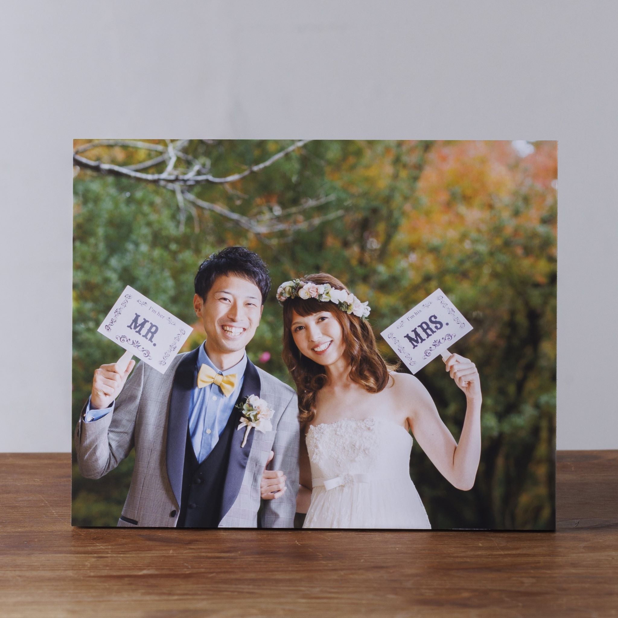 木製フォトブロック【L】Z43/8×10 プレゼント 記念品 写真立て – 縁の