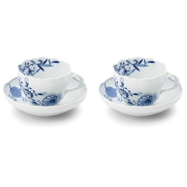 マイセン ブルーオニオンスタイル ペア ティーカップ&ソーサー