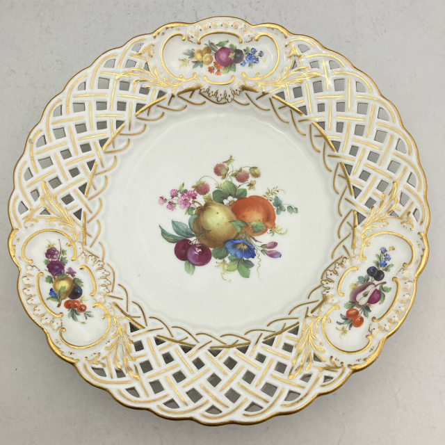 マイセン「果物文 透かし装飾絵皿6客組 B」《アンティックかとう》