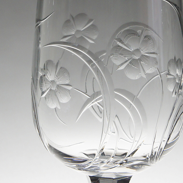 オールドバカラ「アールヌーボー 草花文 グラス H17.8cm（240ml