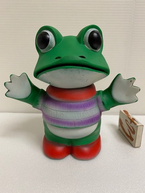 ツクダ☆ケロヨン☆手踊り ソフビ人形 16．0cm 120g 当時物