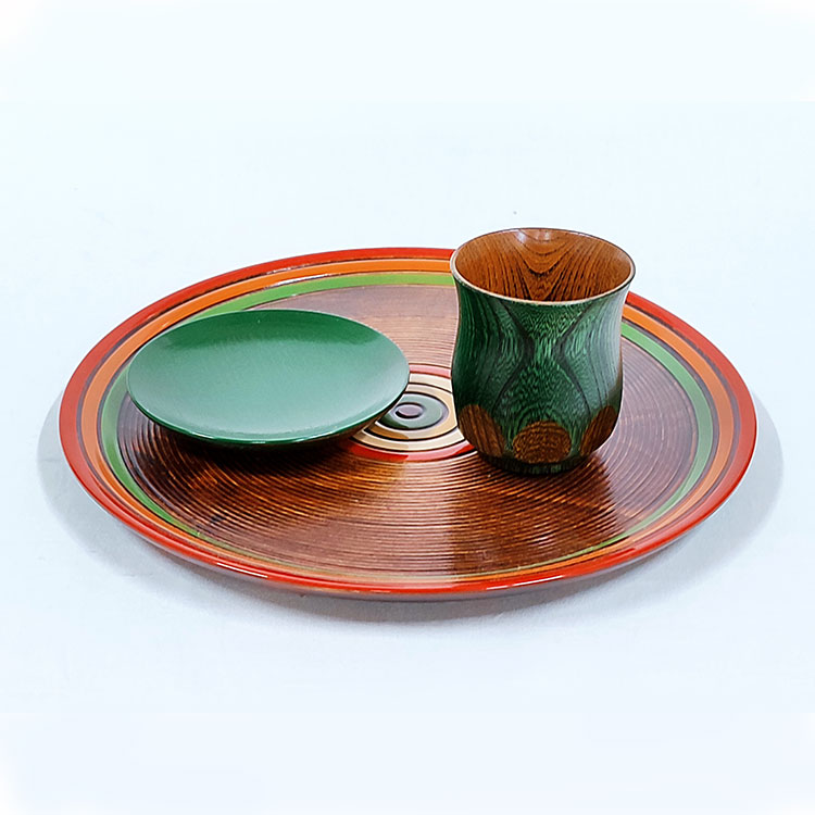 木製漆塗りの湯呑 欅 漆切子 和食器【ご結婚や結婚記念日・敬老の日