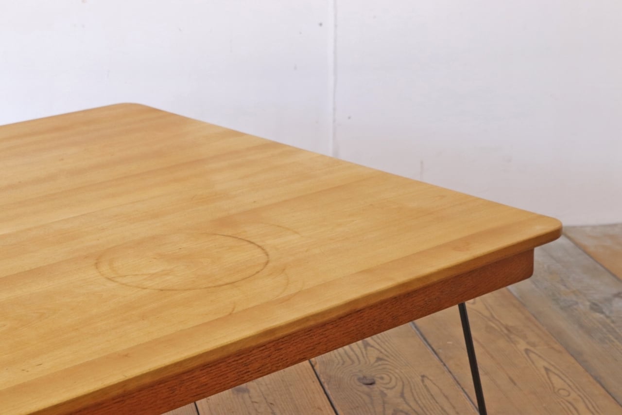 オーク無垢材 ローテーブル 正方形 座卓 ちゃぶ台 机 折りたたみ