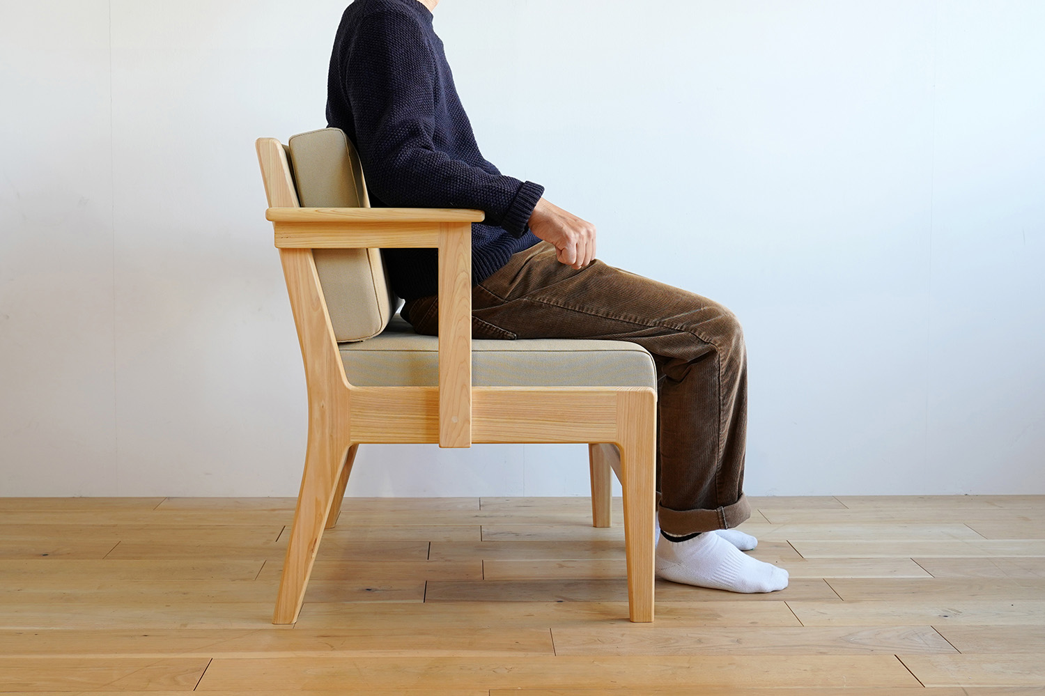 木製アームチェア1脚 ペーパーコード ダイニングチェア 1脚 単品 完成