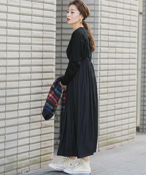 セール】プリーツキャミワンピ×クルーニット（ワンピース）｜URBAN