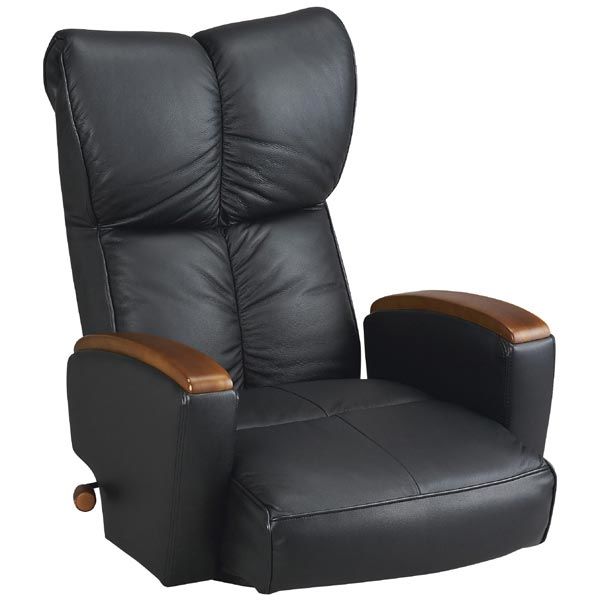 宮武製作所 肘付本革座椅子-風雅- ブラック （直送品） - アスクル