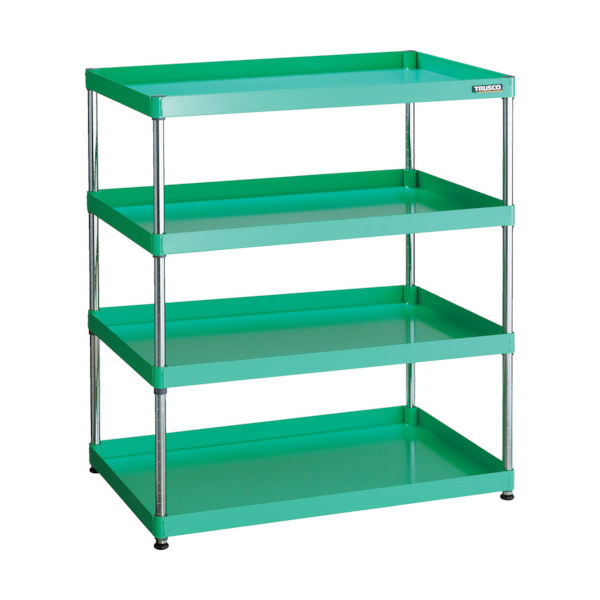 TRUSCO スチールラック フェニックスワゴンラック型 抗菌900X600 4段
