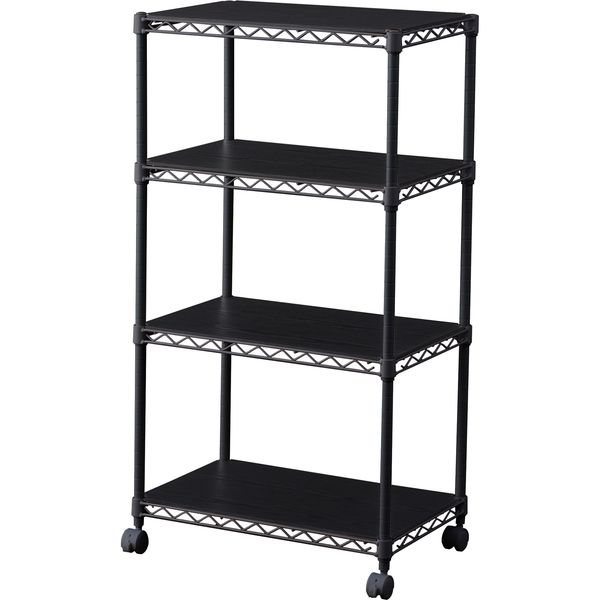 アイリスオーヤマ カラーメタルラック ウッドボード付き 幅550×奥行350