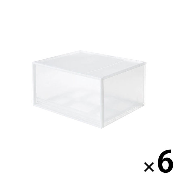 無印良品 ポリプロピレン 収納ケース ワイド 大 1セット（6個） 良品