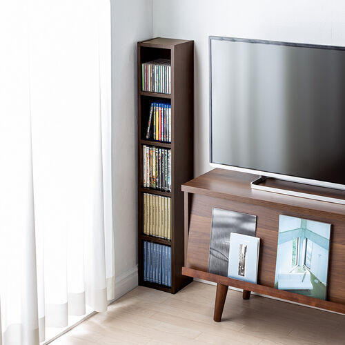 カラーボックス（5段・木製・横置き・収納・スリム・サイズ・メディア