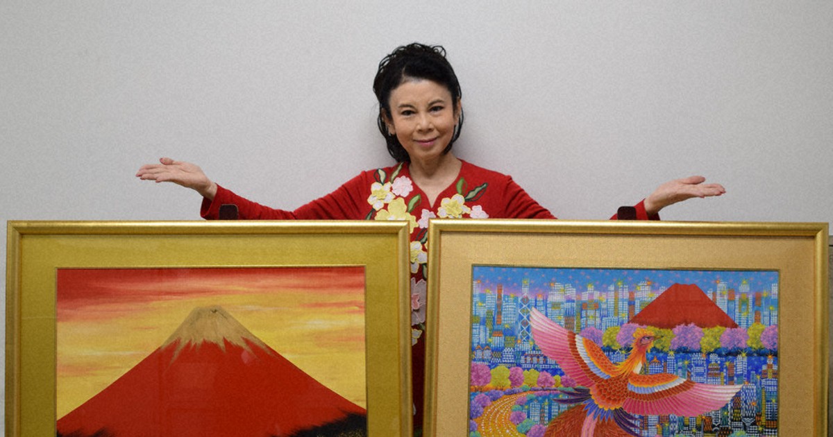 あいはらさん、赤富士絵画展 水戸・22日まで ／茨城 | 毎日新聞