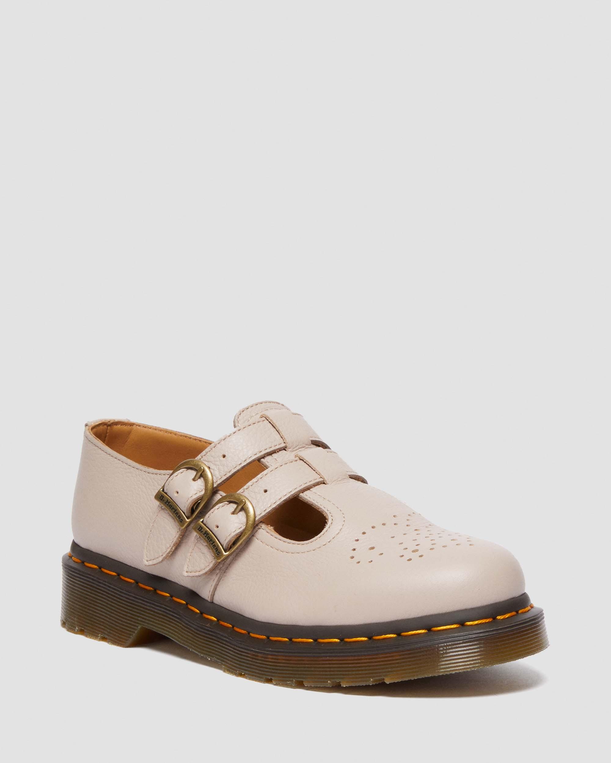 8065 Virginia Leather Mary Jane Shoes in Vintage Taupe | Dr. Martens