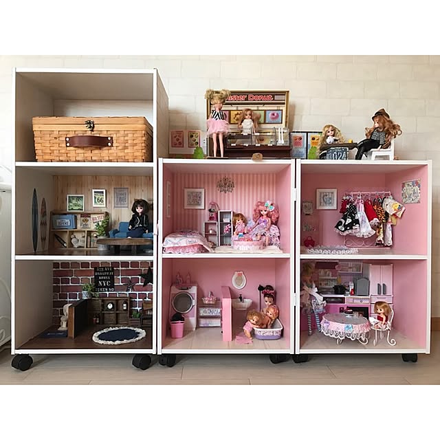 カラーボックス リカちゃんハウスDIYのインテリア・手作りの実例