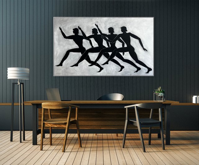 送料無料】スペイン 具象画 人間 シルエットアート 人間のような人物