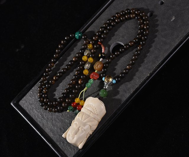 5%OFF】天然マンモスの牙彫刻【静思観音菩薩】ペンダント 厳選された最