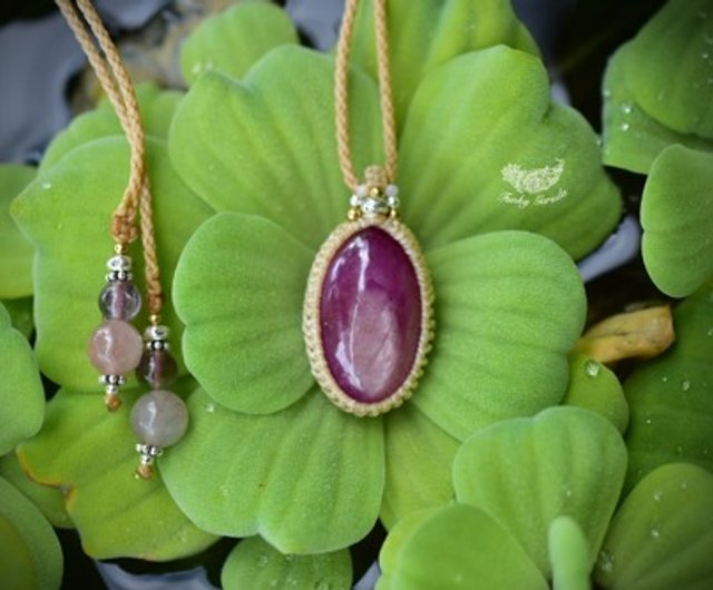 高品質 ラッキーポイント ルビー マクラメペンダント181 - ショップ