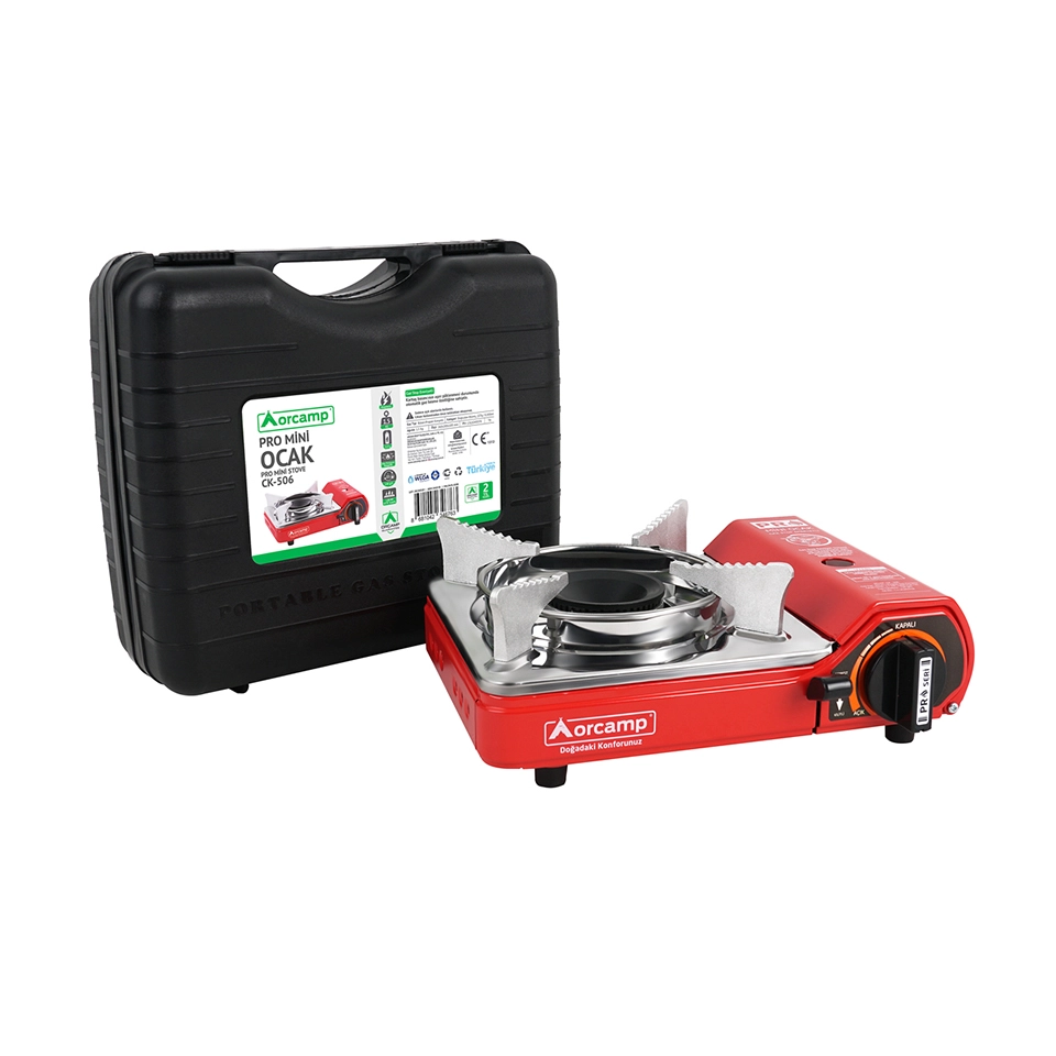 Orcamp CK-506 Çantalı Mini Portatif Ocak Kırmızı