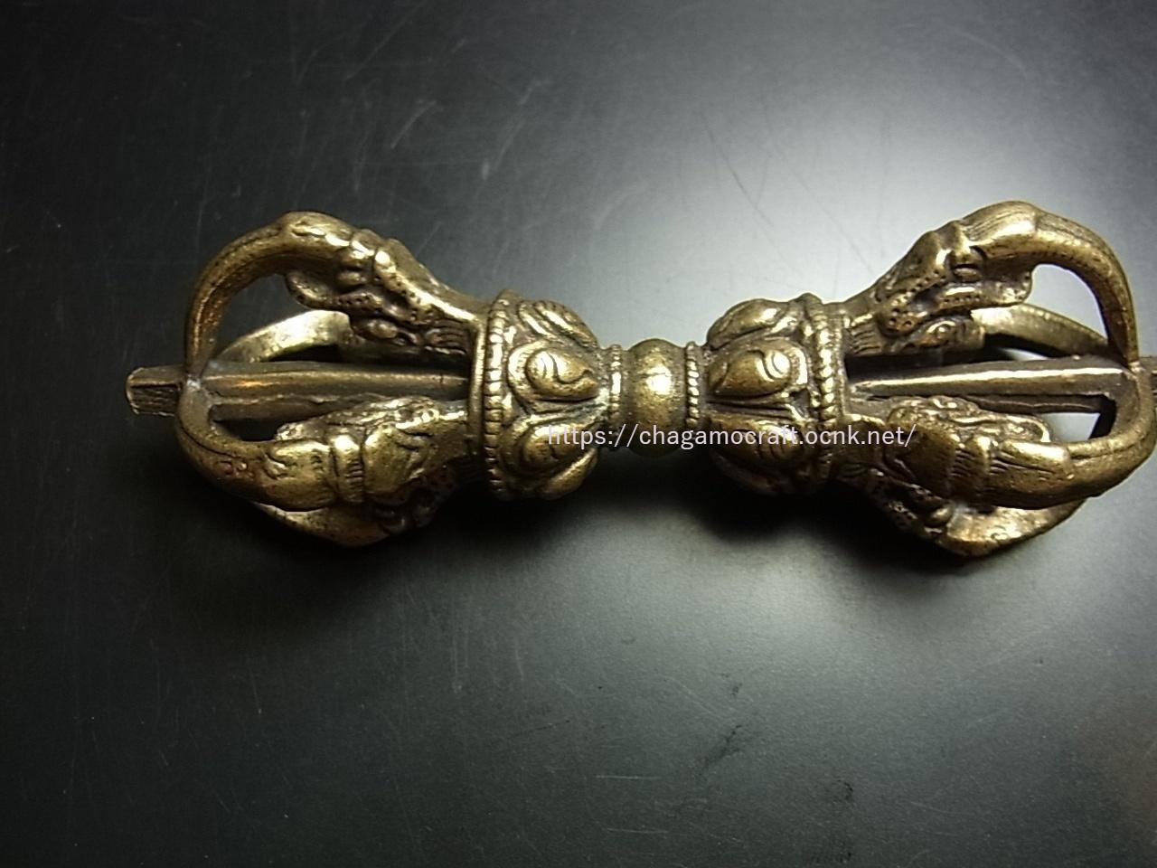 チベット密教法具・ドルジェ（金剛杵・五鈷杵・ヴァジュラ） 黄銅製