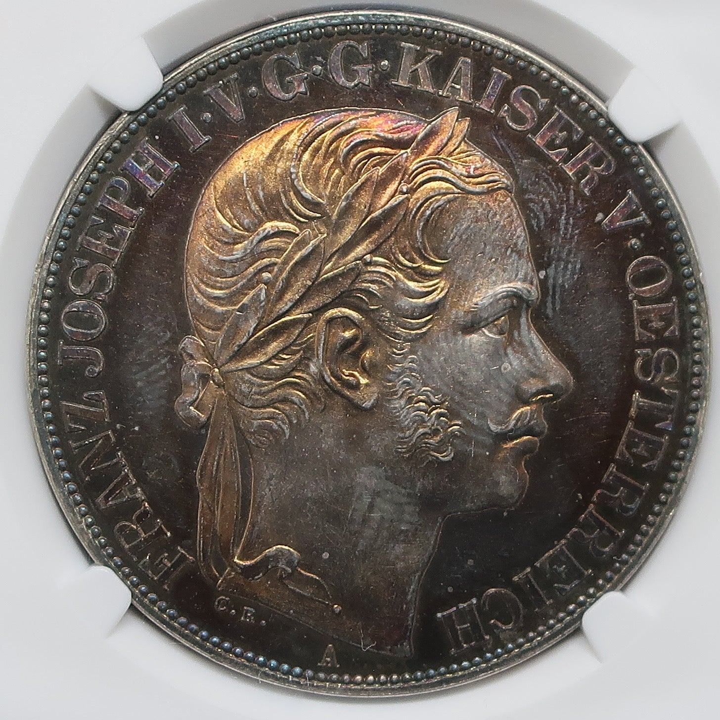 スペイン 1867年 イザベル2世 2エスクード銀貨 NGC AU58 スペイン 1788