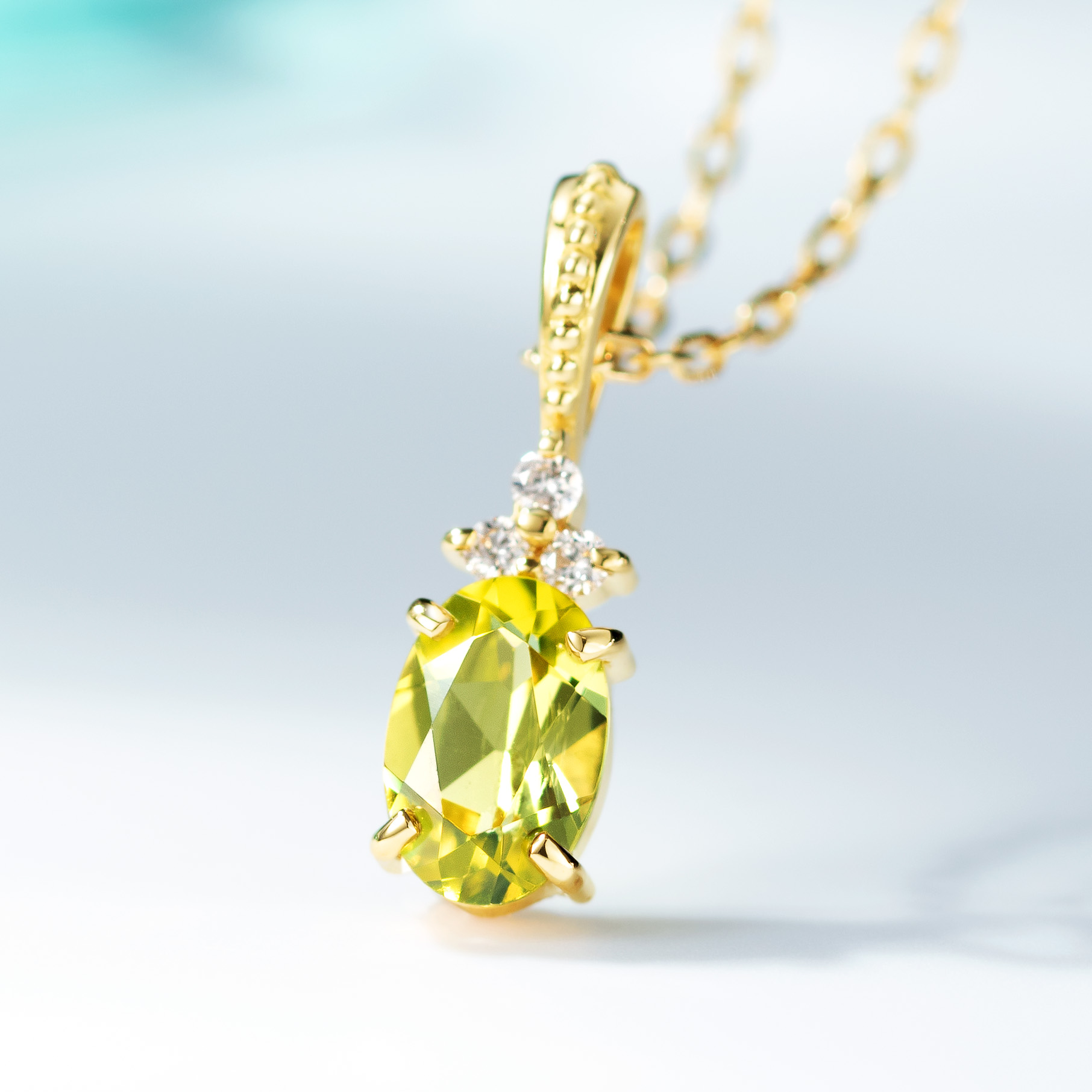 ビズー公式】カナリーイエロートルマリン×ダイヤモンド K18/PT